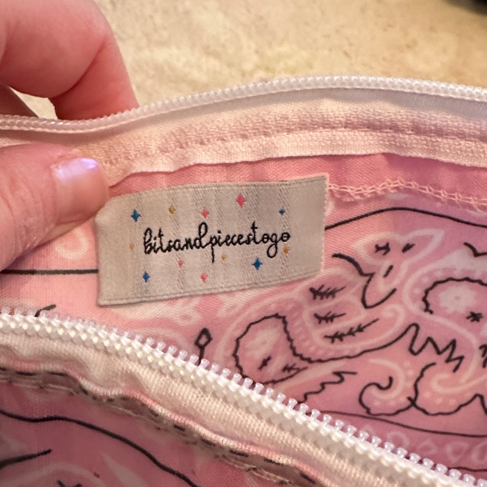 Pink Paisley Bandana Print Pouch - Picture 2 of 5